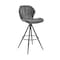 Armen Living Catalina 26" Swivel Counter Height Bar Stool in Charcoal Fabric and Black Finish LCCTBACH26 - alternate 1